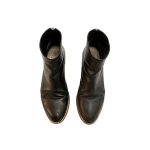 Loeffler Randall Black Leather Ankle Bootie Back Zipper Size 8.5